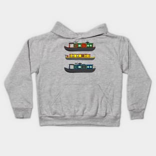 Colourful Canal Narrowboats and House Boats Kids Hoodie